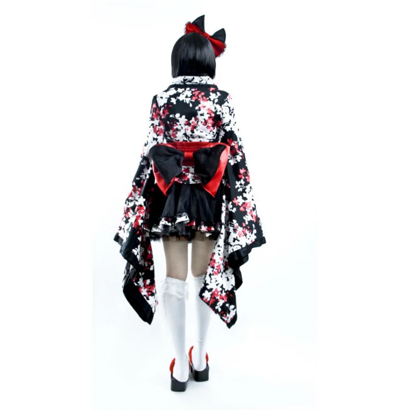 Японское кимоно для косплея в стиле Харадзюку рубашка с поясом и принтом сакуры