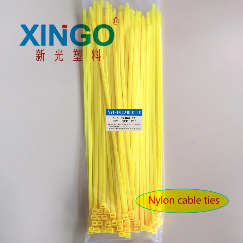 New 4.8 Width 100pcs/bag Yellow Color 5X300MM National Self-Locking Nylon Wire Cable Zip Ties Organiser Fasten | Обустройство дома