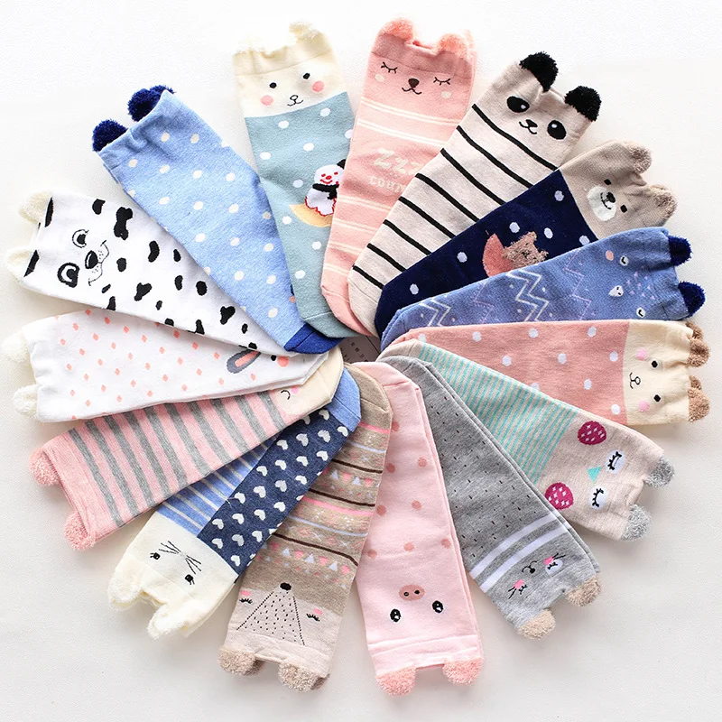 1 пара 2017 новые японские Мультяшные носки женские милые животные для девочек 3D