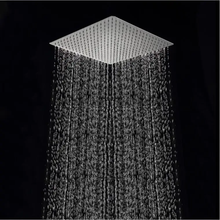 Cabezal de ducha cuadrado de acero inoxidable, alcachofa de lluvia ultrafina de 40x40cm, 5 unidades-1