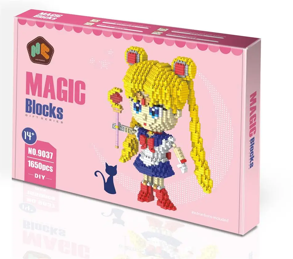 9037 HC Конструкторы "Magic" с оригинальной коробкой Большие размеры строительные блоки аниме модель кирпича с рисунком героев из мультфильмов, Фигурки игрушки для детей, подарки - Цвет: 9037