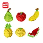 WiseHawk с бриллиантом кольцо миниатюрные блоки фруктовой серией Apple банан арбуз сборка 