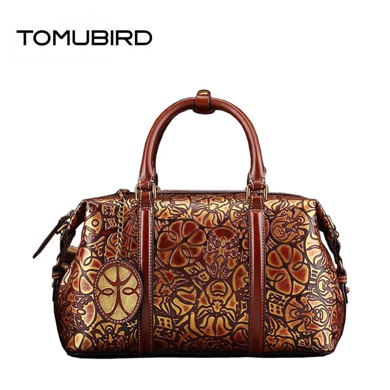 TOMUBIRD новинка 2019 роскошные женские сумки из воловьей кожи с тиснением в стиле