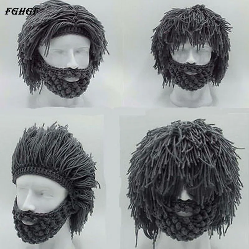 FGHGF парики Борода креативная шляпа ручная вязвязаный крючком шапочка забавная