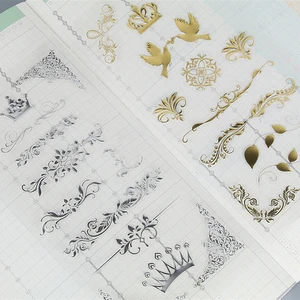 4 шт.лот HS фольга позолота ПВХ сердце кружево дневник фотоальбом Декоративные наклейки Kawaii Скрапбукинг Канцтовары для детей DIY игрушка подарок
