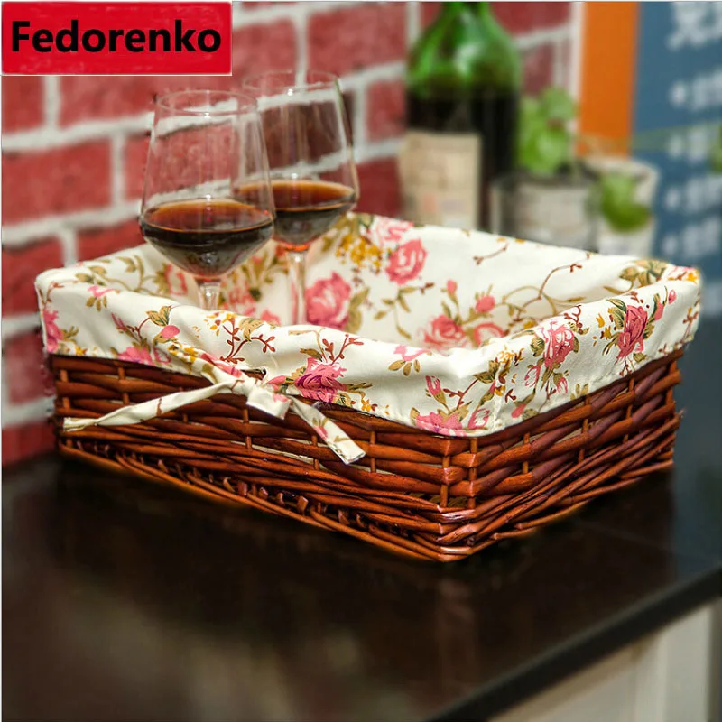 Декоративные маленькие плетеные корзины кухонный Настольный органайзер