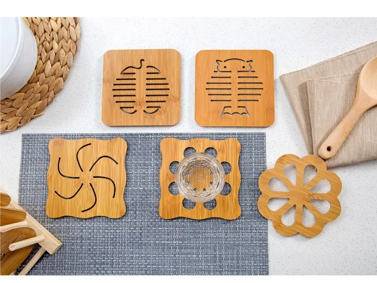 2018 Новый нерегулярный деревянный изоляционный коврик экологически чистые