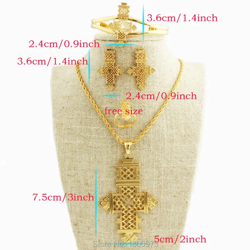 Новое поступление Модный Ювелирный Комплект с крестиками золотого цвета для