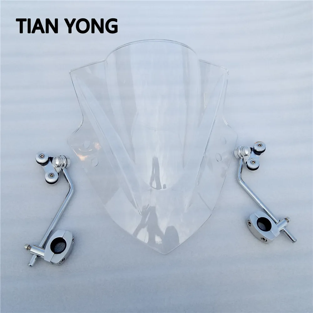

Motorcycle High Quality Windshield Wind Deflectore Windscreen For Kawasaki Z650 Z 650 Z800 800 With support frame Accessories