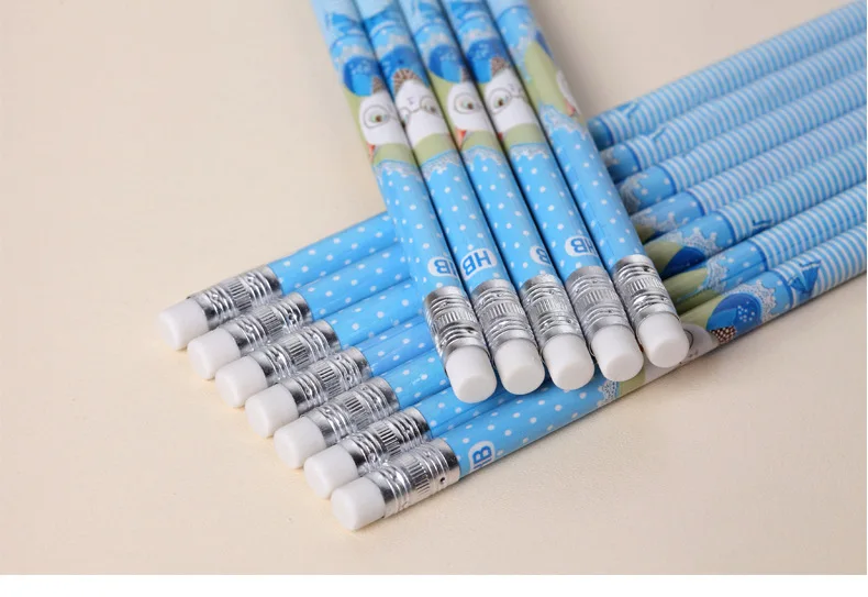 Climemo pencil Cartoon Cute Triangle Black Wood Pencil Pens DIY Office Stationery and Student Supplies Writing Clear kids pencil