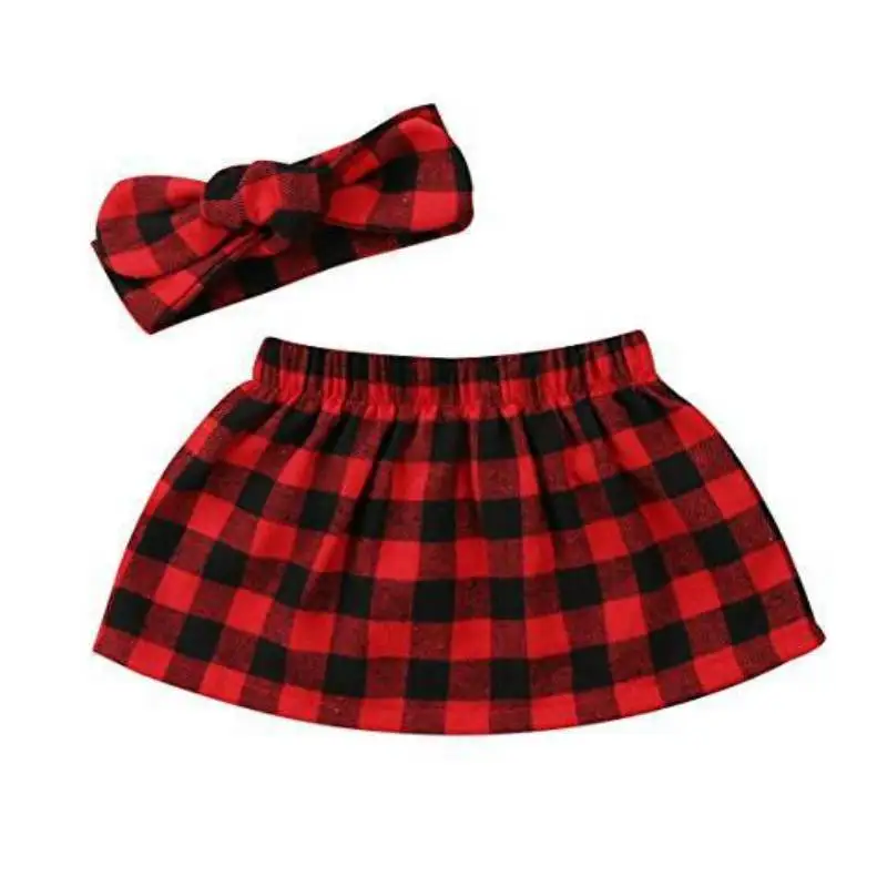 Одежда для маленьких девочек юбка + резинки волос младенцев Однотонная
