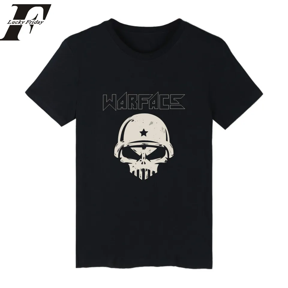 LUCKYFRIDAY Warface футболка для фитнеса мужчин 2017 camisa masculina черная с коротким рукавом
