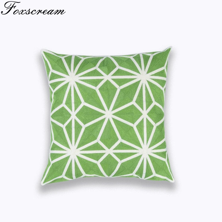 Home Decor Emboridery Чехлы синий зигзаг геометрический наволочка из парусины хлопок