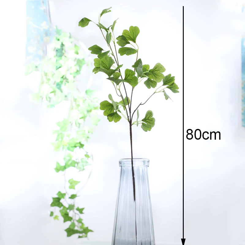 Зеленые листья Ginkgo для оформления свадебной фотосессии|Искусственные растения| |