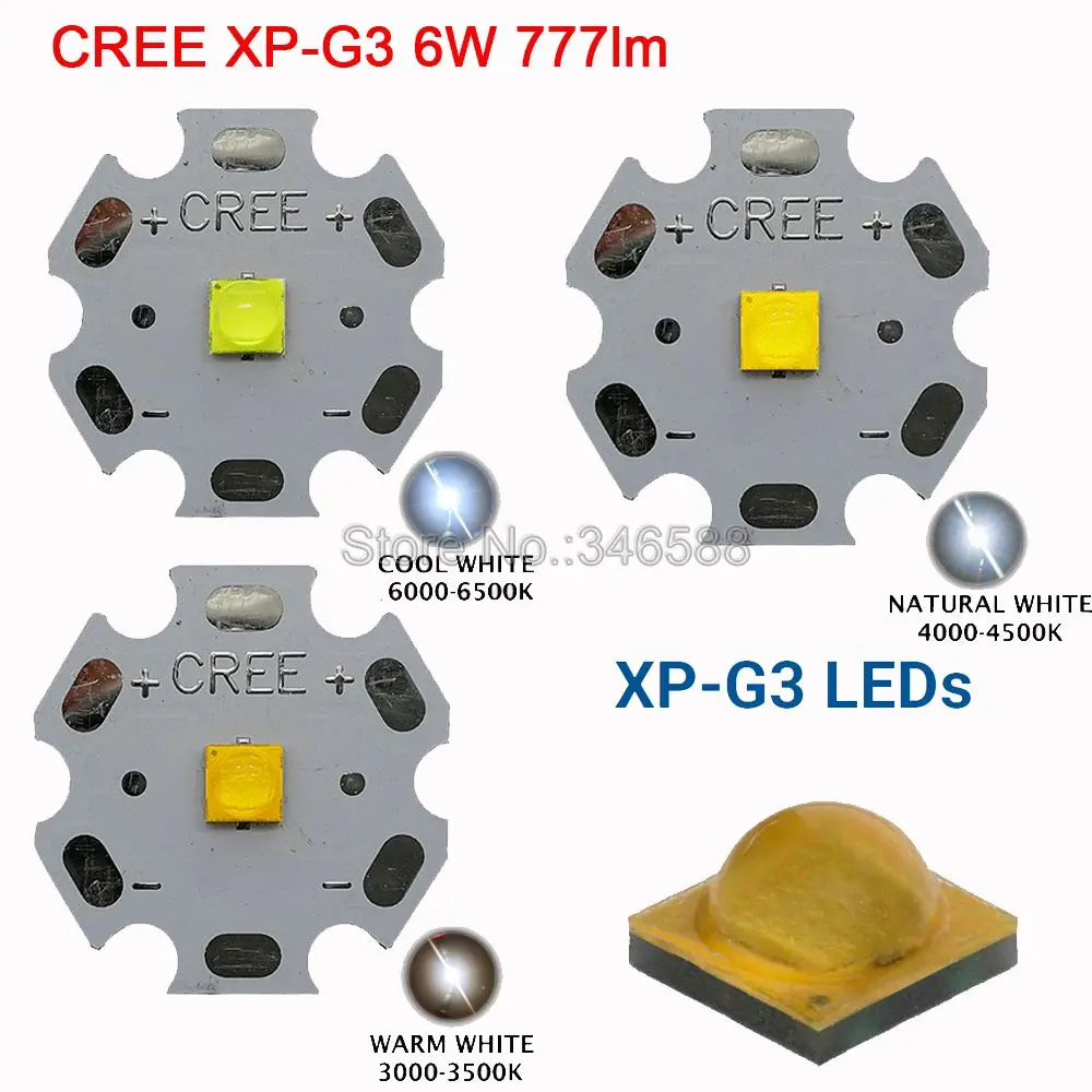 10 шт. Cree XPG3 светодиод высокой мощности 1 Вт 6 диодный излучатель холодный белый