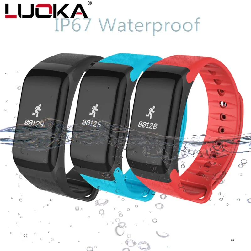 LUOKA фитнес-трекер Браслет пульсометр умный Браслет F1 Smartbracelet кровяное давление с шагомером браслет
