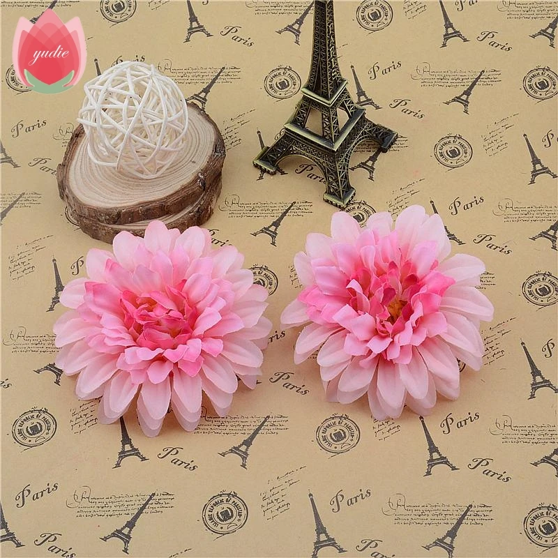 Дешевые 5 шт. шелковые искусственные георгины корсаж цветы головка для