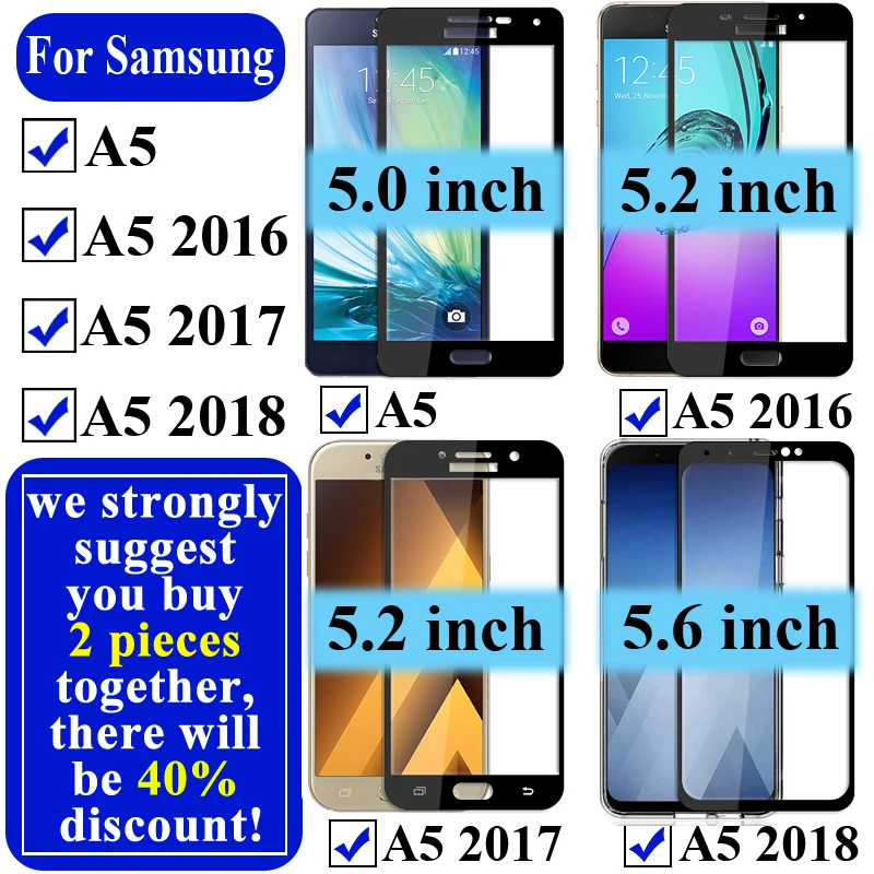 Защитное стекло для Samsung A5 2017 защита экрана 2016 Galaxy 2018 закаленное Samsun 5a Samsyng A 5