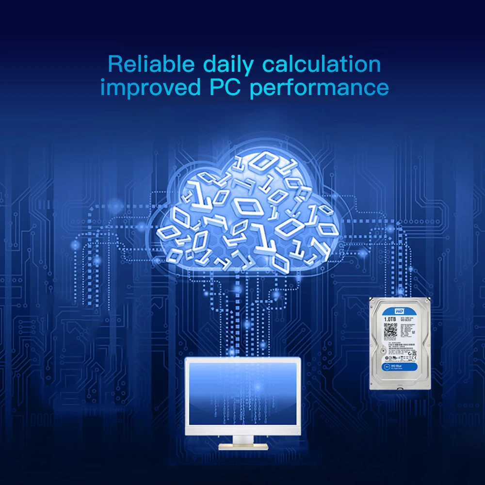 Синий Жесткий диск Western Digital 1 ТБ жесткий для настольного ПК внутренний SATA 3 5 дюйма
