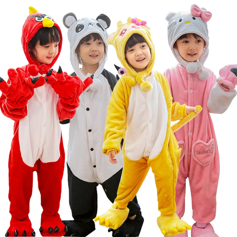 Детские фланелевые пижамы комплекты для маленьких мальчиков и девочек