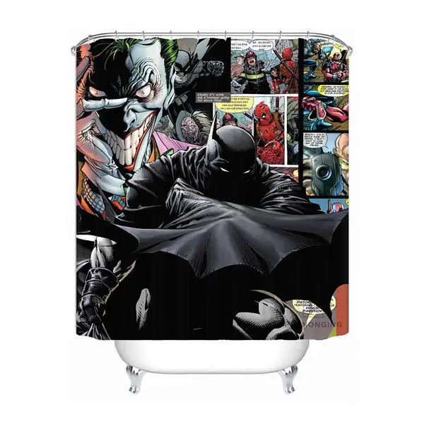 Shower Curtain Пользовательские Бэтмен комиксы Джокер Харли Квинн Душ Ванна занавеска Mildewproof водонепроницаемый полиэстер различные размеры#0421-21-78 - Цвет: Shower Curtain