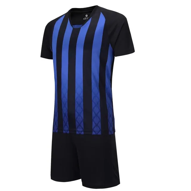 black blue 18-19, для взрослых и детей, пустые футбольные майки для мальчиков и девочек, комплекты футбольной одежды, Мужская Детская Футбольная форма, футбольный костюм, шорты - Цвет: black blue