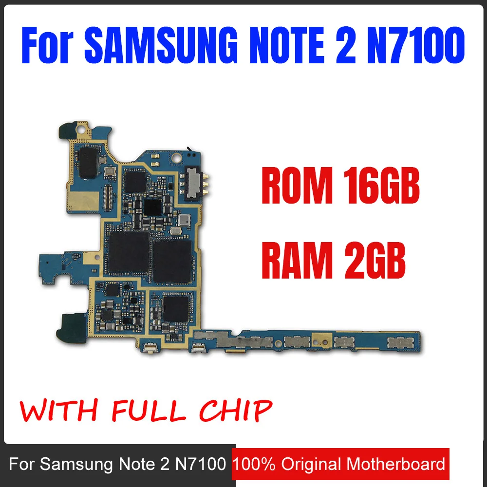 Европейская версия разблокирована и оригинальная основная плата для samsung Galaxy Note 2 N7100 материнская плата с чипами