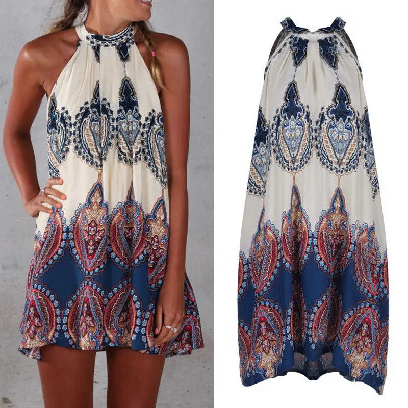 2019 Новое Брендовое женское платье летнее пляжное мини сарафан с цветочным