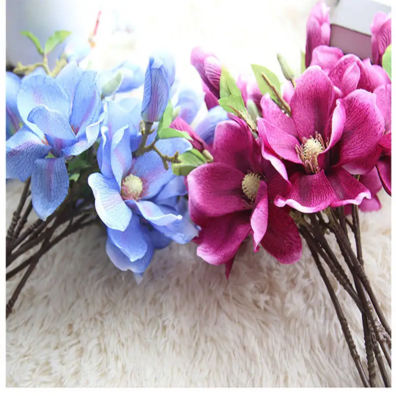 E5 High Cost-Effective New Hot Fashion 2017 Artificial Fake Flowers Leaf Magnolia Floral Wedding Bouquet Party Home Decor | Дом и сад