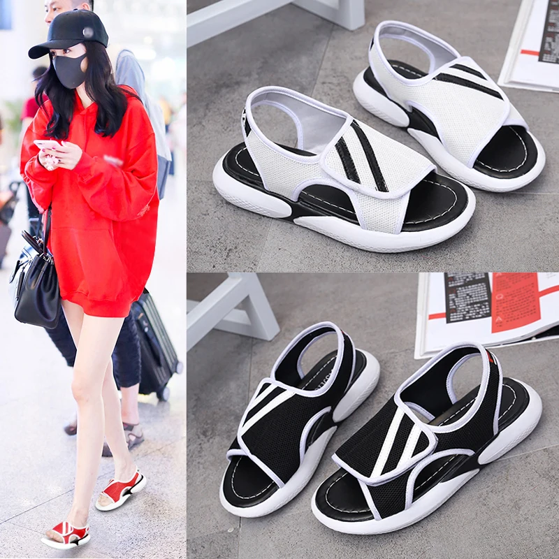 Сандалии женские с открытым носком босоножки на платформе модные повседневные