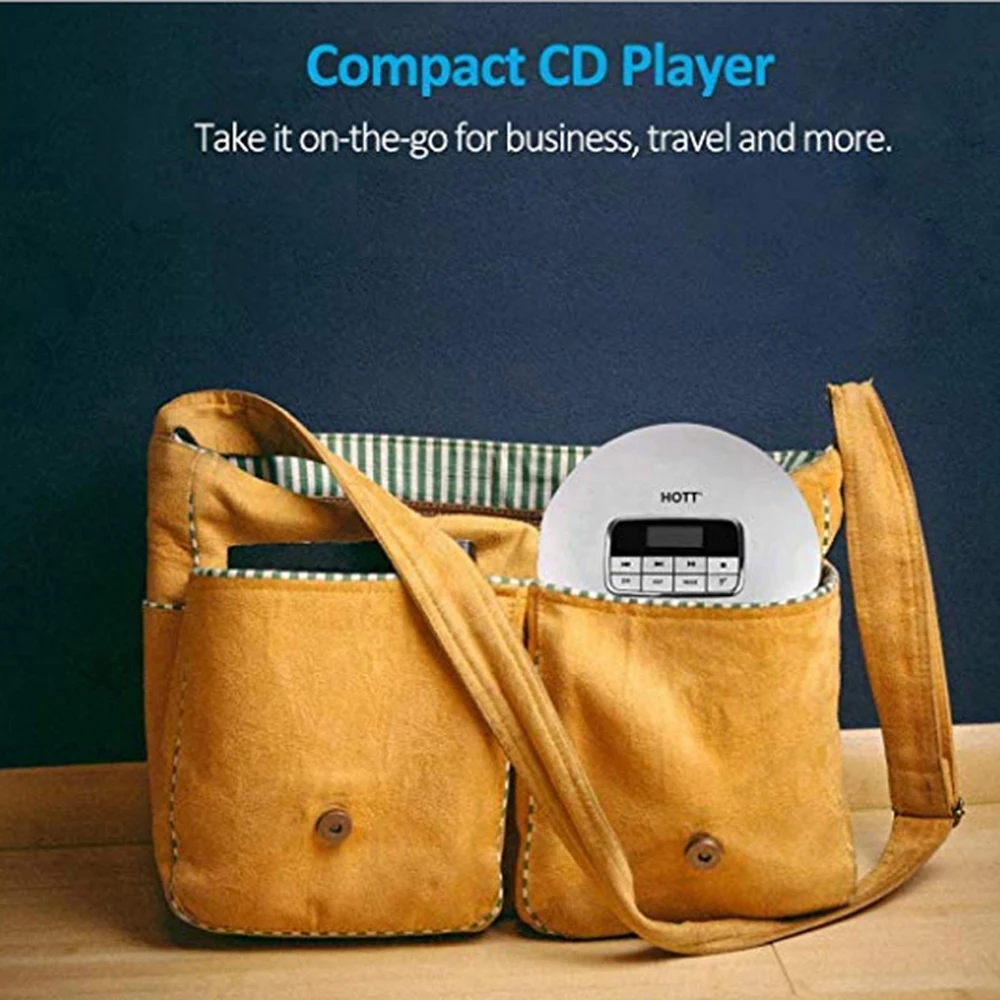 HOTT 711T Bluetooth портативный CD-плеер с перезаряжаемой батареей светодиодный дисплей, персональный CD walkman, чтобы наслаждаться музыкой и аудиокнигой