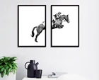 Современный простой стиль холст печать постер езды на лошади, бескаркасные настенные картины для украшения дома