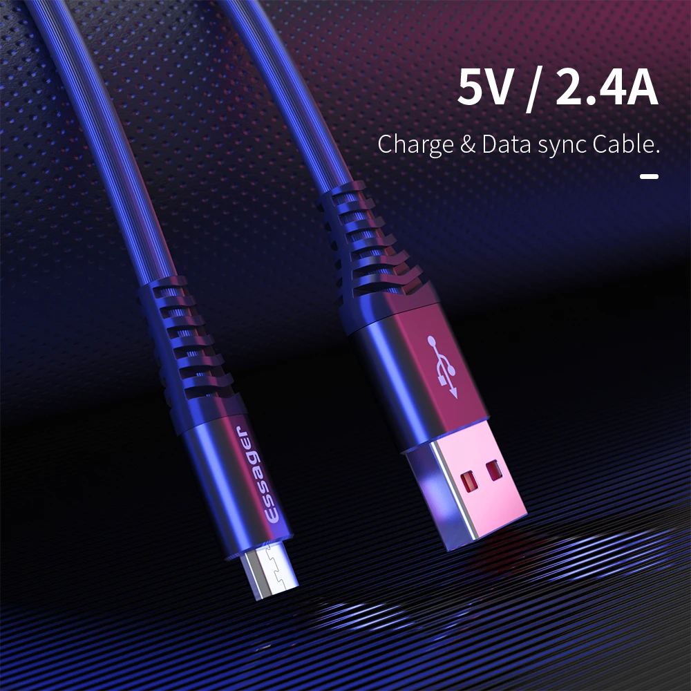 Кабель Micro USB Essager для samsung S7 Xiaomi Android 0,3 м 1 м 2 м кабель Microusb кабель для зарядки и передачи данных кабели для мобильных телефонов