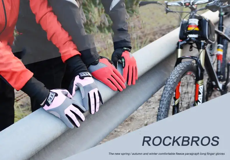 ROCKBROS велосипедный велосипед Bicicleta Велоспорт Сенсорный экран перчатки дышащий нескользящий велосипед полный палец Ciclismo Luvas для смартфона