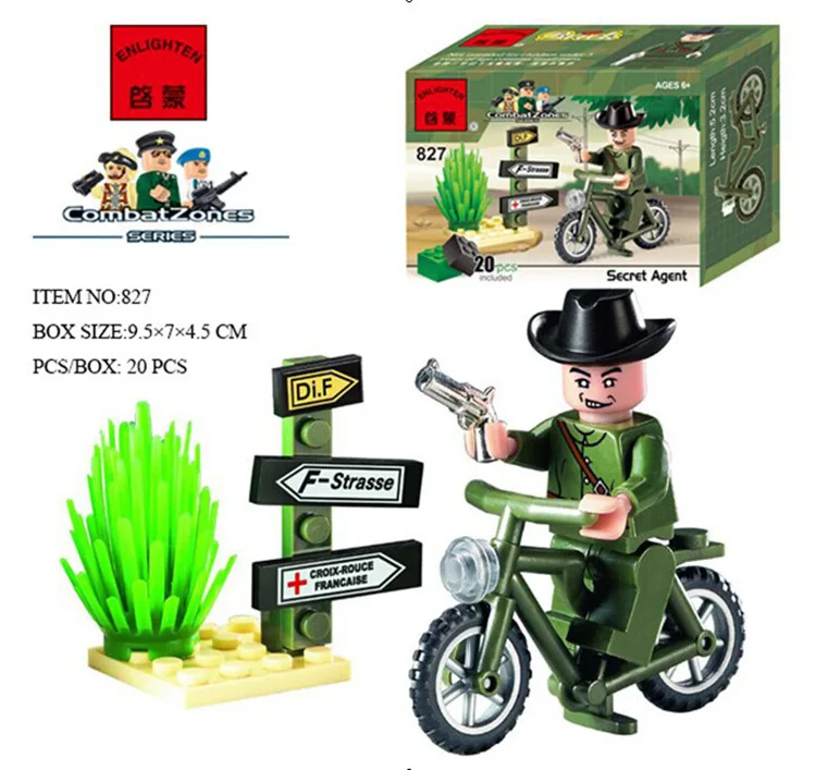 Zcsj город серия военный велосипед солдат строительные блоки наборы кирпичи