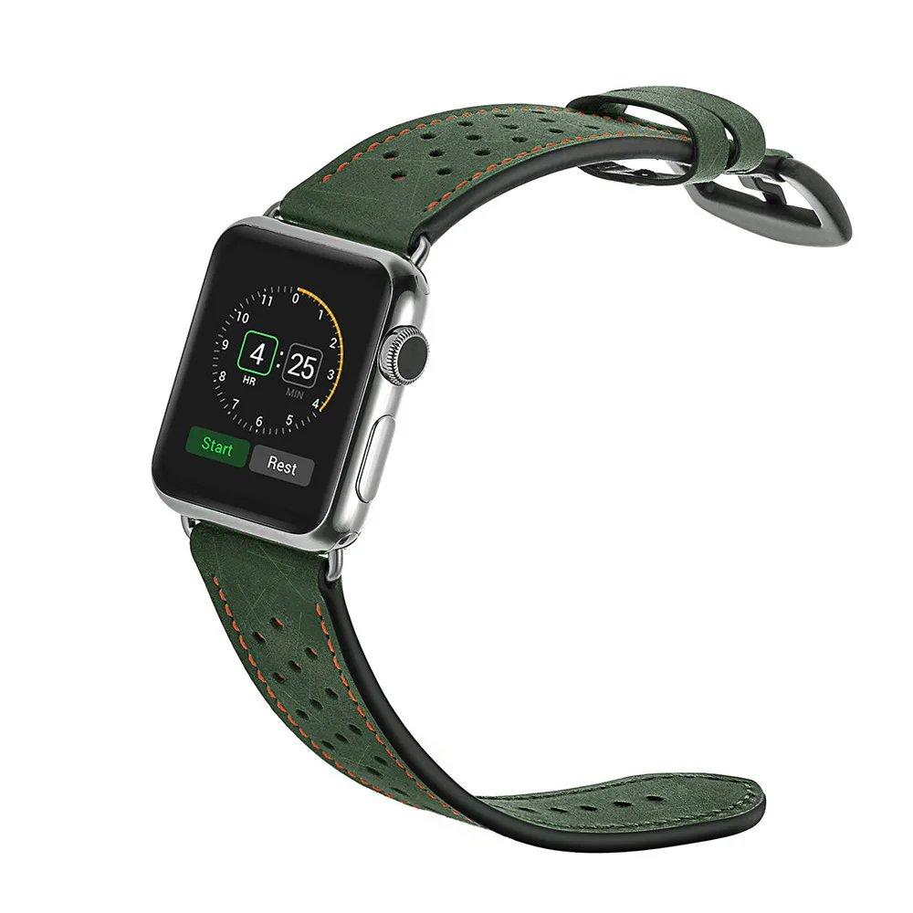 6 Colors Leather Replacement Watch Strap For Apple Watch Band 42mm 38mm 44mm 42mm Women Men Bracelet Band for iWatch 1 2 3 4 5