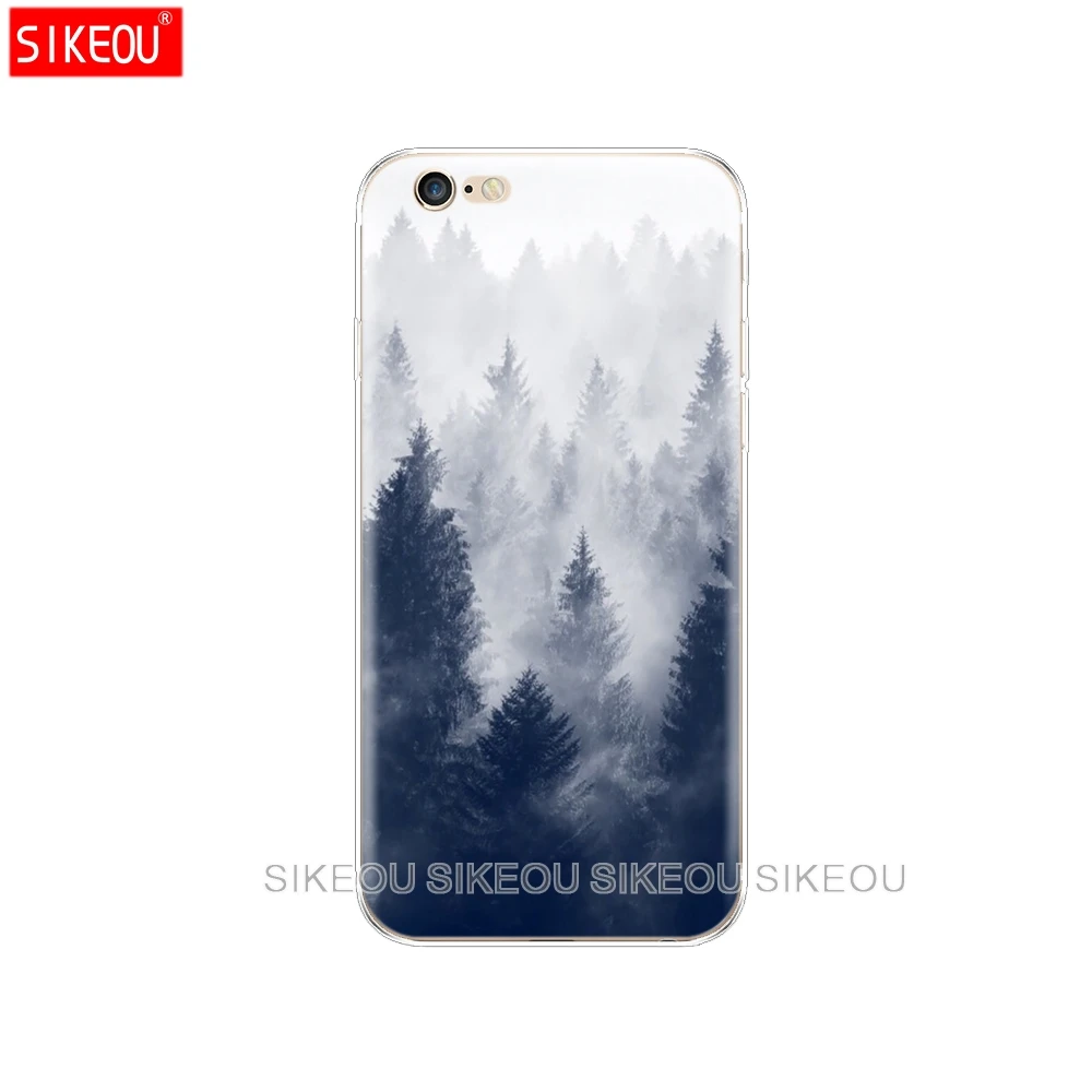 Силиконовый чехол для телефона Iphone 6X8 7 6s 5 5s SE 2020 Plus 10 XR XS MAX 11 pro бампер с водопадом и