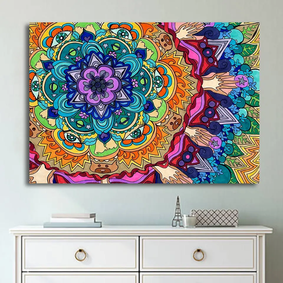 

Картина artsail Microcosm mandala от Рэйчел розенкоеттер HD печать 1 шт. Холст Искусство Плакат Настенные картины для гостиной CU-3383C
