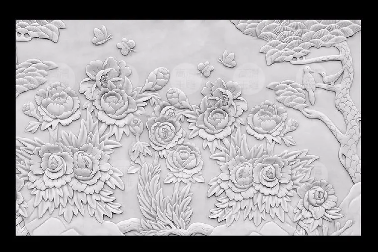 Пользовательские большие бумажные фрески 3d настенные фото фрески обои для фона Parget Цветок Птица 5D фото фрески 3d обои фрески