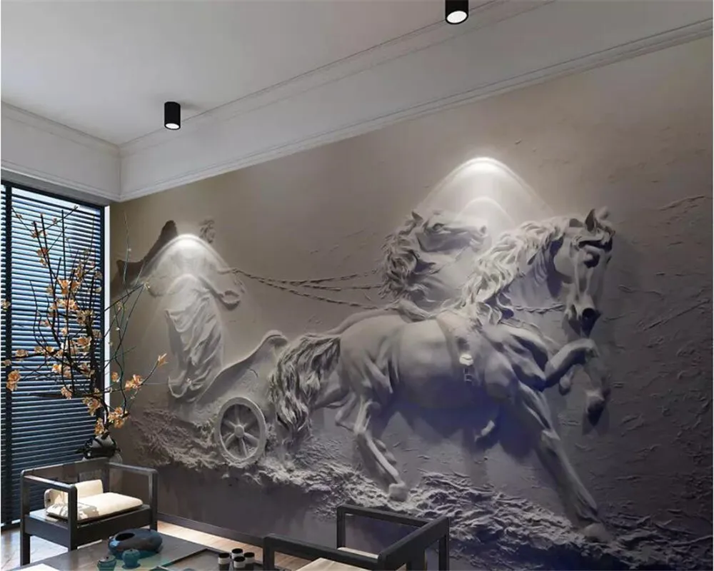 Beibehang пользовательские обои 3d фото фрески Ангел каретка рельефный фон настенная