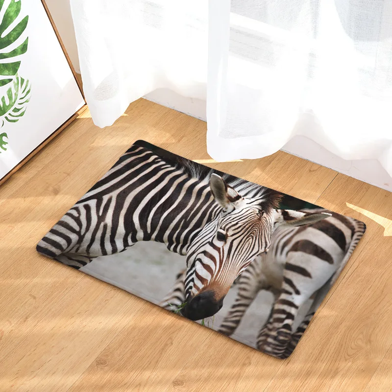 CAMMITEVER Zebra дикие животные Коврики для спальни моющиеся искусственные тканевые