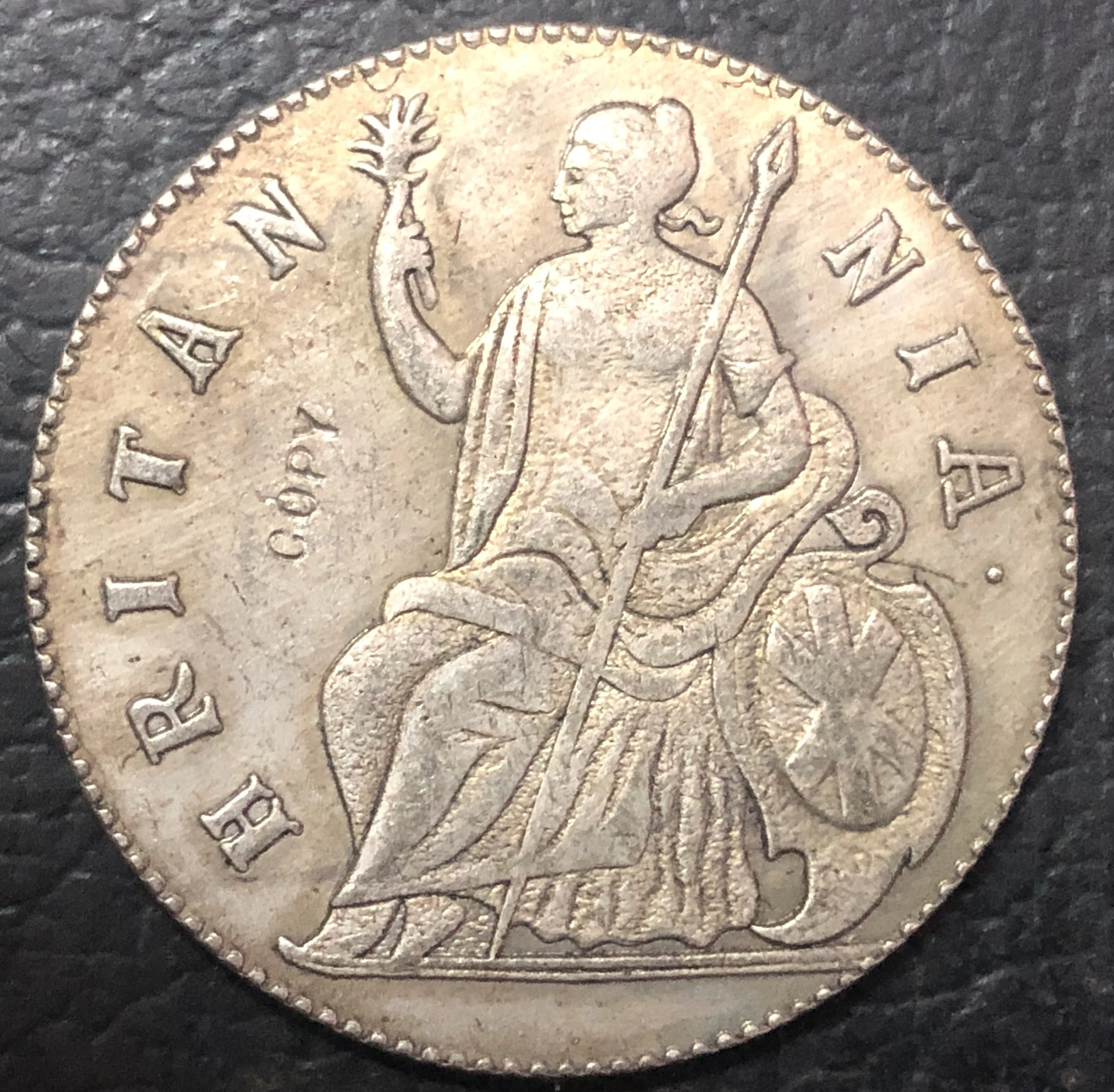 1685 1687 Англия 1/2 Пенни Джеймс II Посеребренная КОПИЯ монета|Безвалютные монеты| |