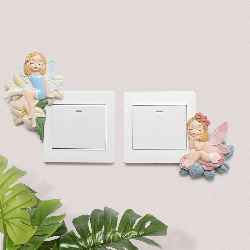 1 шт. наклейка на выключатель цветок девочка Подсолнух Настенный декор