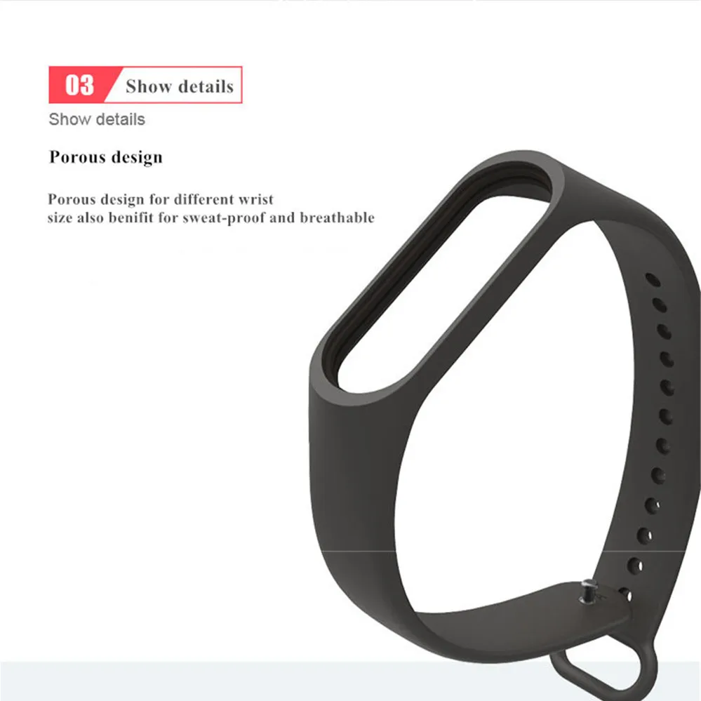 Ремешок силиконовый для Xiaomi Mi Band 3 сменный цветной браслет смарт часов mi 12