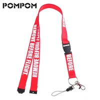 3pcs remove before flight fashion lanyards for keys neck strap for card badge gym key chain red lanyard hang rope new lanyard