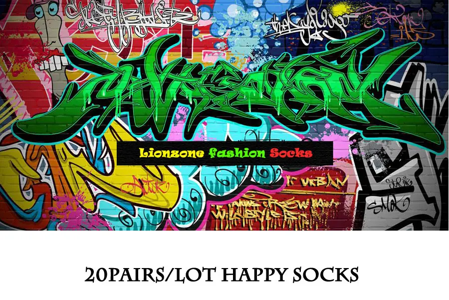 LIONZONE 20 пар/лот счастливые носки праздничные подарки для мужчин Красочные дизайнерские фирменные мужские носки забавные Calcetines Hombre Divertidos