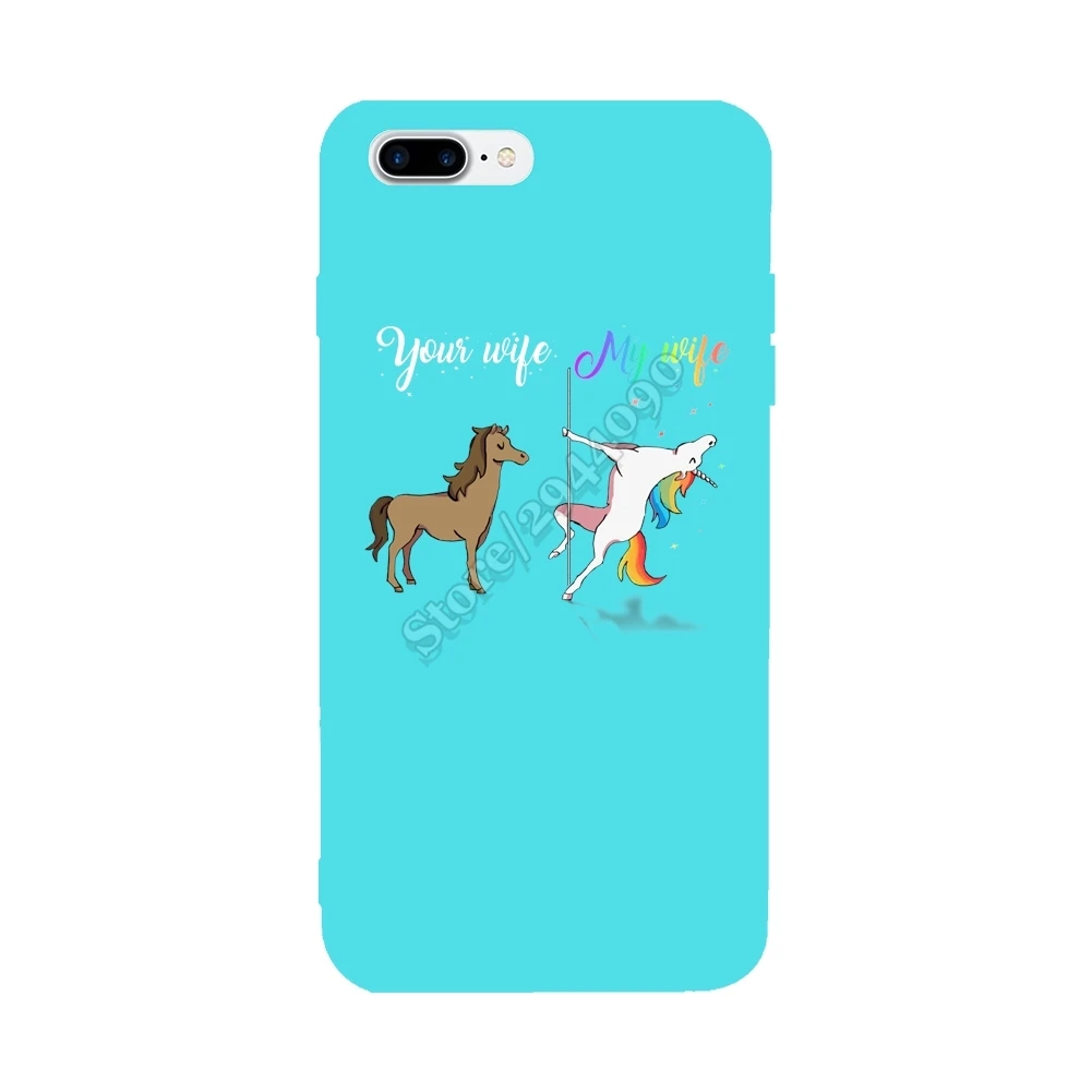 Новый ваша жена моя Единорог для iPhone 6 S 7 8 Plus Мягкие TPU ультра-тонкий защитить