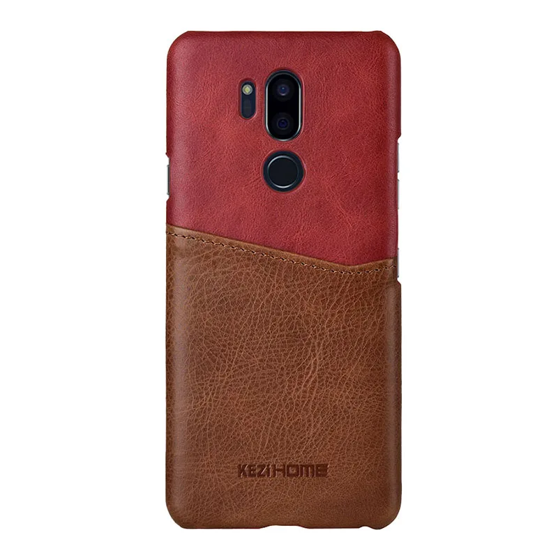 Чехол для LG G7 KEZiHOME, два цвета, натуральная кожа, жесткая задняя крышка для LG G7 ThinQ с карманом для карт