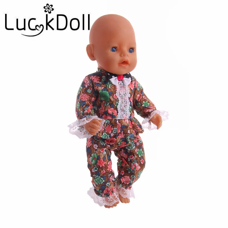LUCKDOLL английский стиль кружева гофрированные подходят 18 дюймов Американский 43 см Кукла одежда аксессуары, игрушки для девочек, поколение, подарок на день рождения