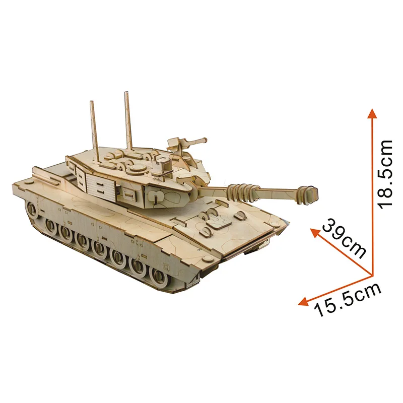 3D головоломки M1 Abrams Tank лазерная резка набор для сборки деревянных изделий